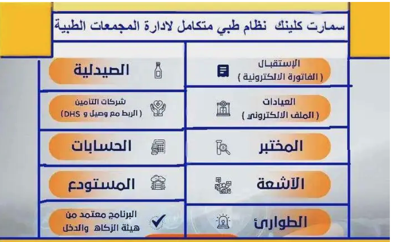نظام طبي متكامل للعيادات والمستشفيات
