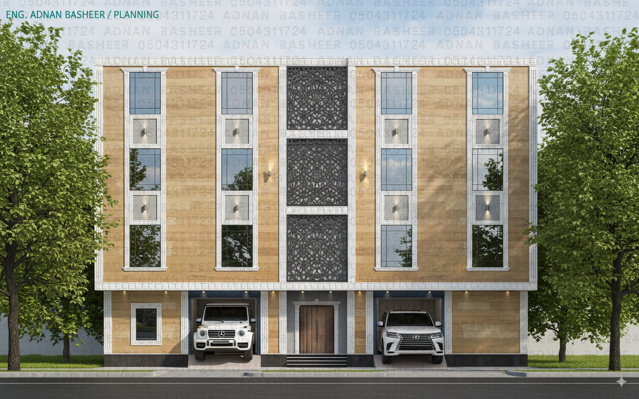 مصمم واجهات خارجية عمائر فلل فوتوشوب 2D حجر بويه رخام GRC هوية مكية