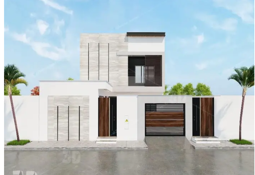 تصميم 3d ديكور 1000 ريال واجهات فلل - بروفايل -حجر