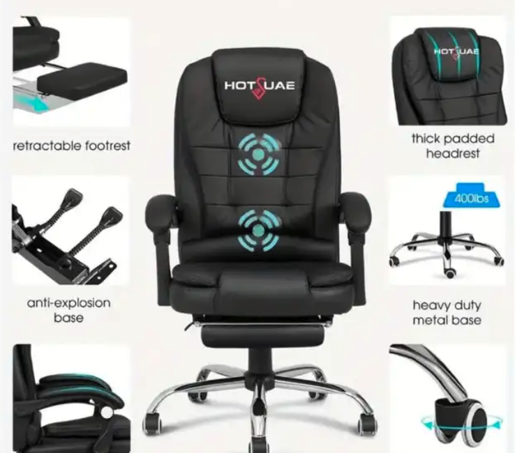 كرسي مساج مكتبي مريح للغاية لساعات الجلوس الطويلة