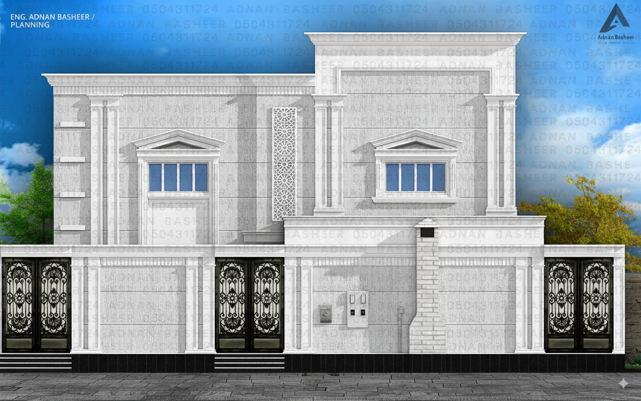 مصمم واجهات خارجية عمائر فلل فوتوشوب 2D حجر بويه رخام GRC هوية مكية