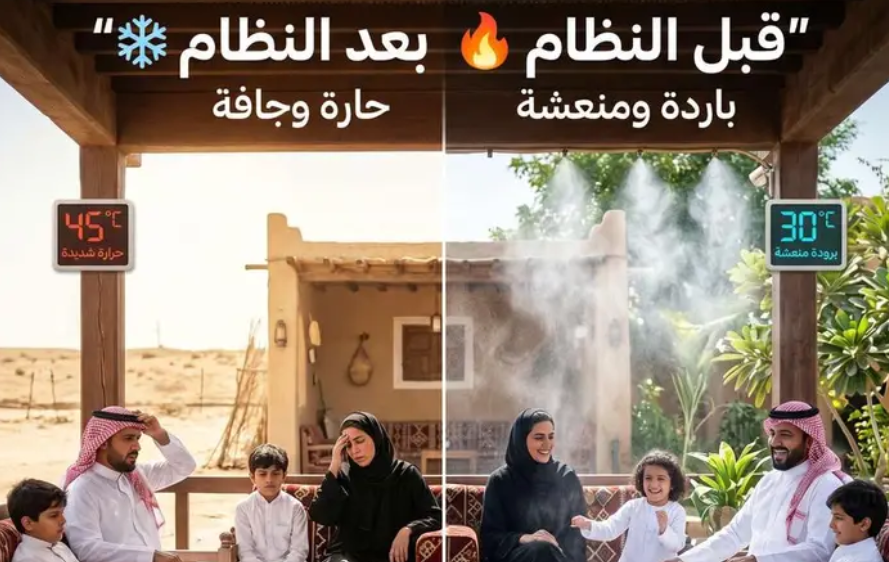 رذاذ تبريد للجلسات والاحواش رذاذ خارجية تركيب فوري