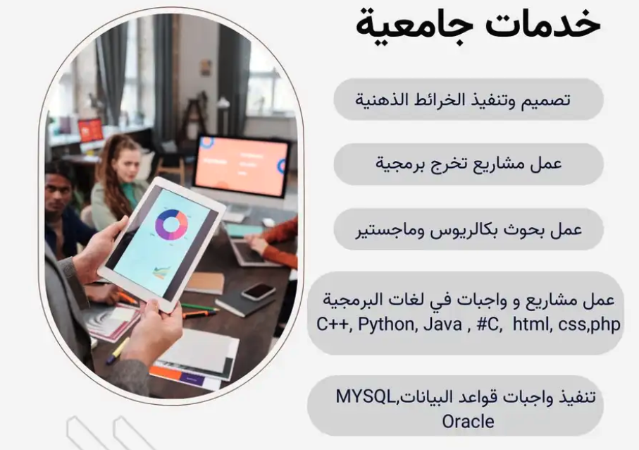 تنفيذ مشاريع تخرج برمجية مواقع الكترونية عمل بحوث جامعية