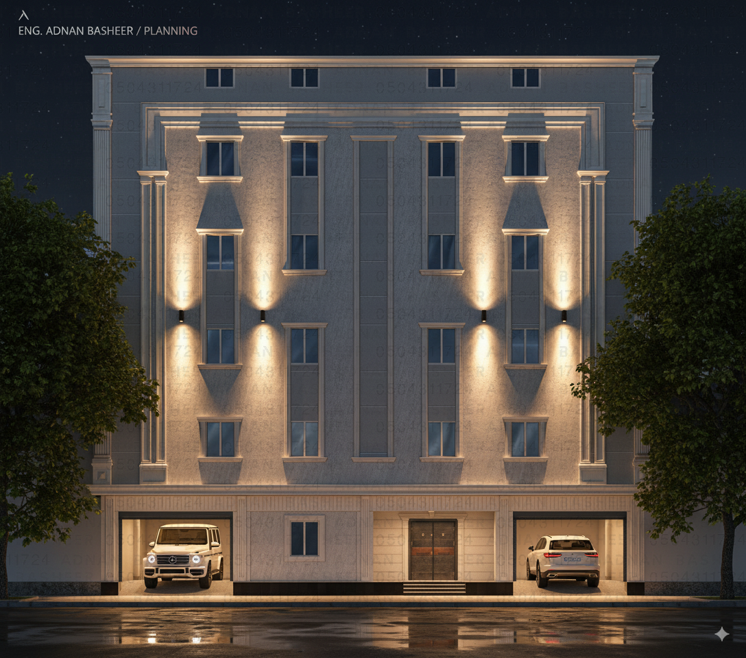 مصمم واجهات خارجية عمائر فلل فوتوشوب 2D حجر بويه رخام GRC هوية مكية